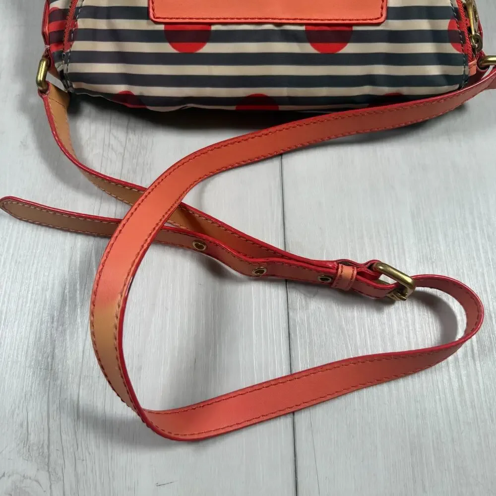 Marc By Marc Jacobs Nylon Striped Natasha Polka Dot Crossed Body Bag
